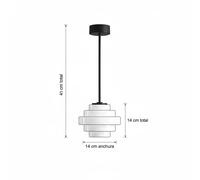 Lámpara colgante retro Hive con tulipa Blanca 14 S