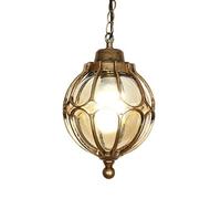 Lámpara Colgante Retro IP65 Resistente al Agua, lámpara Colgante de Techo globular para Exteriores con Cristal de Burbujas y Cadena Ajustable para Porche y Patio, Color Bronce rústico.