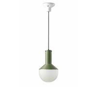 Lámpara Colgante Retro Redondo Ø 24CM H: Máx. 159 CM Blanco Verde E27 Cristal