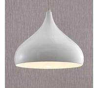 Lámpara colgante Ritana de Lindby, blanca, metal, Ø 31 cm, E27