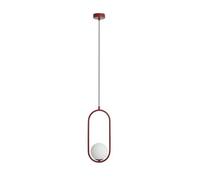 Lámpara Colgante Roja Blanca E14 B: 18,5 Cm Vidrio Metal Moderna Para Sala