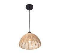Lámpara colgante romsey altura regulable metal + ratán 1xe27 - beige [lux.pro]
