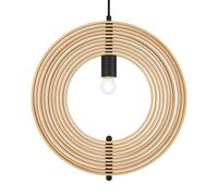 Lámpara colgante Roots de Maytoni, forma esférica, Ø 43 cm, madera/negro