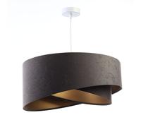 Lámpara Colgante Sala De Estar Gris Dorado E27 D: 50 Cm Tela De Terciopelo