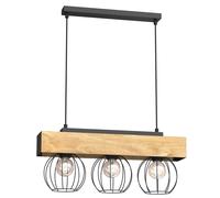 Lámpara Colgante Salón Madera Metal Negro L:57CM Industrial Alambre
