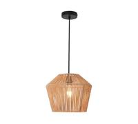 Lámpara colgante sela metal + cuerda 158 x ø 33 cm - negro y beige [lux.pro]