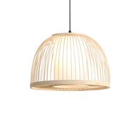 Lámpara Colgante Semicircular Moderna Araña Bambú De Material Natural Lámpara Colgante Estilo Jaula De Pájaro De Estilo Rústico Pantalla Lámpara De Imitación De Pergamino, Luminaria Creativa