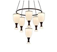 Lámpara colgante sencilla de seis luces para restaurante, candelabro de cristal para dormitorio, iluminación de techo LED, lámparas nórdicas minimalistas modernas de hierro forjado, dispositivo de ilu