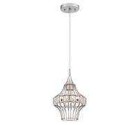 Lámpara Colgante Shannon Níquel Cristal E27 Araña de Cristal Salón