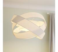 Lámpara colgante Simaria de Lindby, blanca, textil, Ø 60 cm, E27 True
