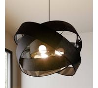 Lámpara colgante Simaria de Lindby, negra, textil, Ø 60 cm, E27 True