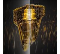 Lámpara colgante Slamp Aria S, dorada, Ø 50 cm