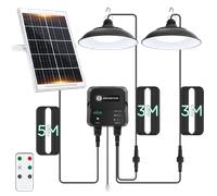Lámpara colgante solar-70W-6500K-700lm-IP65-Sensor de movimiento