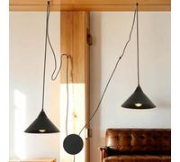 Lámpara Colgante Spider Con Enchufe Flexible Negra Para Comedor Sala De Estar