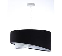 Lámpara Colgante Tejido Terciopelo Óptica D: 50 Cm En Blanco Negro Plata E27