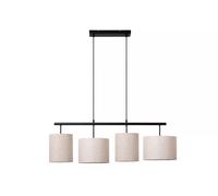 Lámpara Colgante Tela Beige Desván 107CM Largo E27 4-flammig Pendelleuchte Mesa