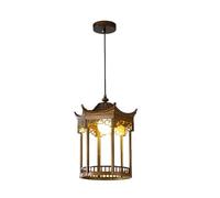 Lámpara Colgante Tipo Jaula Tallada, Estructura de Hierro Y Aluminio, Casquillo E27, Luminaria Individual para Comedor, Dormitorio, Isla de Cocina, Vestíbulo Y Antesala (Pequeña)./Pequeño