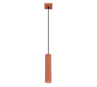 Lámpara colgante tubo Karbon Rojo Ocre 1