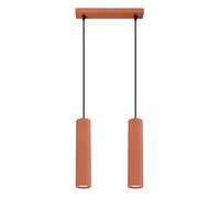 Lámpara colgante tubo Karbon Rojo Ocre 2