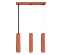 Lámpara colgante tubo Karbon Rojo Ocre 3L