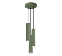 Lámpara colgante tubo Karbon Verde Oliva 3P