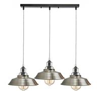 Lámpara colgante vintage de 3 luces, pantalla cónica de metal E27 en cobre cepillado, accesorio de techo industrial para cocina, dormitorio, sala de estar, comedor y decoración del hogar