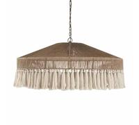 Lámpara Colgante Vintage De Cuerda De Cáñamo Luces Colgantes De Bambú Tejidas A Mano De Viento Silencioso Creativo Lámpara De Techo Con Borlas De Sombrero De Paja Lámparas Artesanales Decorativas YANZ