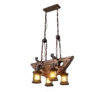 Lámpara colgante vintage de estilo marítimo, diseño en forma de barco marrón, lámpara de hierro forjado, ideal para hall de entrada, dormitorio, casa de campo, isla de cocina o pasillo.