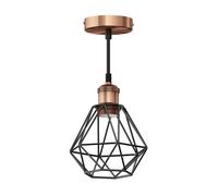 Lámpara colgante vintage RETRA bronce casquillo E27 Pantalla jaula