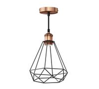 Lámpara colgante vintage RETRA bronce casquillo E27 Pantalla jaula