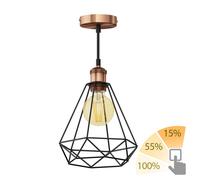 Lámpara colgante vintage RETRA bronce pantalla jaula + LED lámpara oro max.