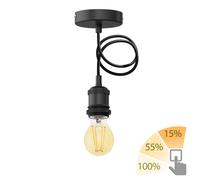 Lámpara colgante vintage RETRA negra + lámpara LED dorada máx. 778lm