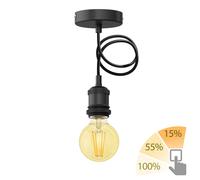 Lámpara colgante vintage RETRA negra + lámpara LED dorada máx. 818lm