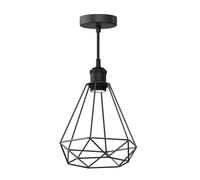 Lámpara colgante vintage RETRA negro casquillo E27 Pantalla jaula