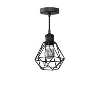 Lámpara colgante vintage RETRA pantalla jaula negra + lámpara LED 370lm