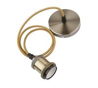 Lámpara colgante vintage retro, lámpara colgante antigua, portalámparas E27, kit de lámpara colgante, cable trenzado bronce