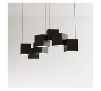 Lámpara colgante, YEBMLP Lámpara mágica cuadrada Lámparas colgantes geométricas Mesa de comedor Isla Luz colgante Cafe Bar hierro Salón Droplight(B 60 Black,Cold)