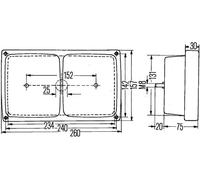 HELLA 2SD 004 431-011 Piloto posterior - Lámparas incandescentes - 12/24V - Montaje/montaje exterior/atornillado - Color de tulipa: rojo/amarillo - Conector: Macho - derecha/izquierda