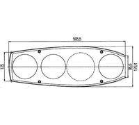 HELLA 2VA 341 419-111 Piloto posterior,Caraluna II,Lámparas incandescentes,12V,Montaje,atornillado,Color de tulipa: rojo,Conector: Conector plano,izquierda,Cantidad: 1