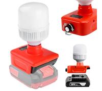 Lámpara con batería para batería Einhell de 18 V, 12 W, luz de trabajo LED con bombillas E27, brillo ajustable, 150-1300 lm, foco de trabajo inalámbrico para obras y exteriores, camping de emergencia