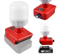 Lámpara con batería para Einhell de 18 V, batería: 12 W, lámpara de trabajo con bombillas E27, foco LED ajustable de 150 a 1300 lm, foco LED de trabajo para camping, emergencias, trabajos de