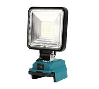 Lámpara con batería para Makita 18-21 V, 50 W, 4000 lm, luz de trabajo LED inalámbrica con puertos USB y tipo C, luz de inundación portátil, lámpara para obras de construcción y camping (azul)