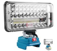 Lámpara con batería para Makita, 18 V, 90 W, 7500 lm, luz de trabajo LED inalámbrica, 2 ajustes de luminosidad, dos carga USB, para reparación de coches, emergencias de construcción