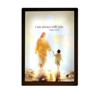 Lámpara Con Imagen De Jesús 4D, Luz Noche Jesús Madera, Iluminación Nocturna Con Marco Cristo, Pintura, Decoración Cristiana Con Arte LED Ajustable, Decoración Navideña Para Altar, Mesita De Noche