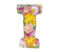 Lámpara con letras florales - Forma floral epoxi, arte floral prensado, estructura iluminada hecha a mano con función de luz difusa | El uso 'exposición doméstica enriquece el sentimiento