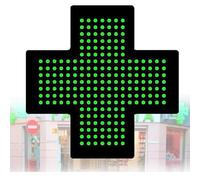 Lámpara con letrero de cruz para farmacias, letreros de neón con cruz verde, letreros LED regulables, luminosos y nítidos, 3 modos: siempre encendido, intermitente y parpadeo general, con interruptor