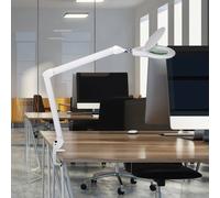 Lámpara con lupa LED MAULsource, blanca, 51 cm, atenuable