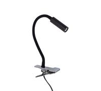Lámpara con Pinza de Escritorio Flexarm 40CM Alto Negro Cromo G9 Cable Enchufe