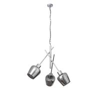 Lampara con tulipa de cristal soline 3 l. cromo fabrilamp
