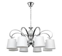 Lampara Concordia 8xe14 Cromo Pantalla Blanca 50-70x78d
